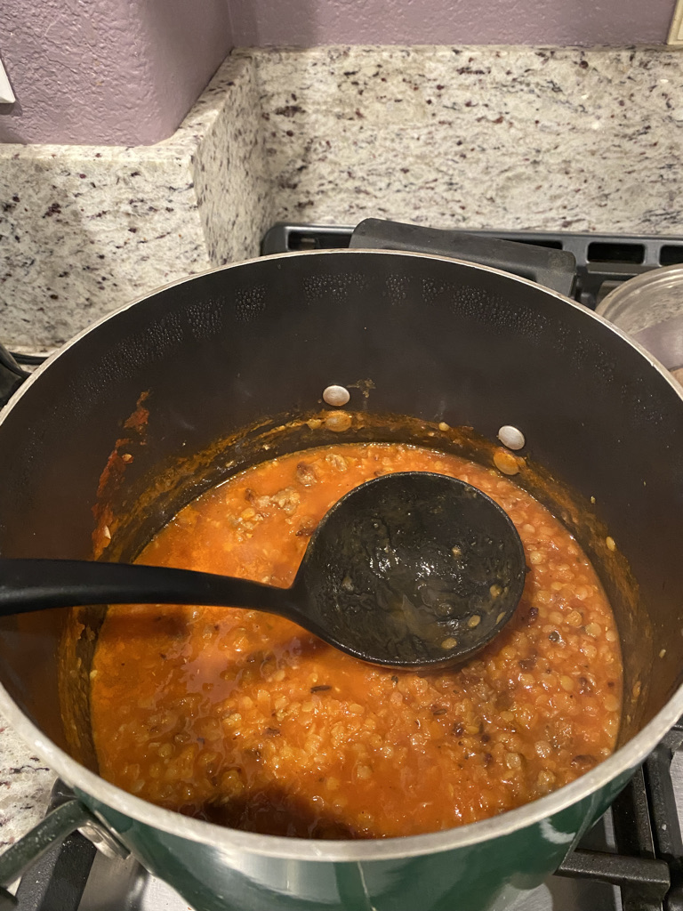 Lentil and sausage stew